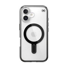 Speck Presidio Perfect Clear + ClickLock tok iPhone 16-hoz — Átlátszó/Matt Fekete