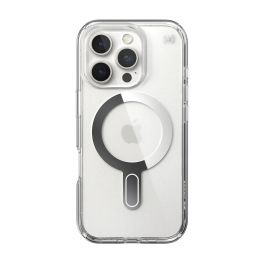 Speck Presidio + ClickLock tok iPhone 16 Pro-hoz — Átlátszó/Króm