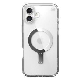 Speck Presidio + ClickLock tok iPhone 16 Plus-hoz — Átlátszó/Króm