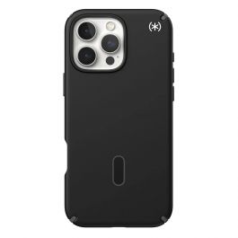 Speck Presidio + ClickLock tok iPhone 16 Pro Max-hoz — Fekete/Palaszürke/Fehér