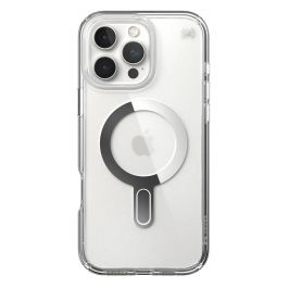 Speck Presidio + ClickLock tok iPhone 16 Pro Max-hoz — Átlátszó/Króm