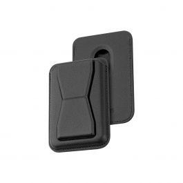 Dviced – Magsafe bőr kártyatartó állvánnyal - fekete