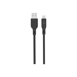 Dviced – USB-A - Lightning szilikon kábel, 1,25 m - fekete