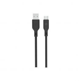 Dviced – USB-A - USB-C szilikon kábel, 1,25 m - fekete