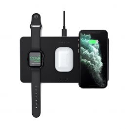 Satechi – Trio Vezetéknélküli töltő (Apple Watch, Airpods, iPhone) - Fekete