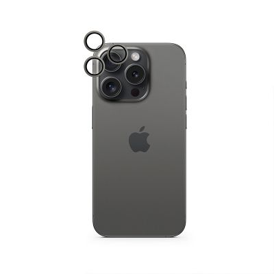 iSTYLE – Alumínium kamera lencsevédő iPhone 16 Pro/16 Pro Max-hoz - fekete