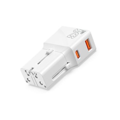 Mobile Origin – 25W-os utazó adapter (EU/US/UK/AU) - fehér