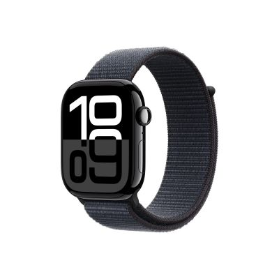 Apple Watch Series 10 GPS – 46 mm-es kozmoszfekete alumíniumtok, tinta sportpánt