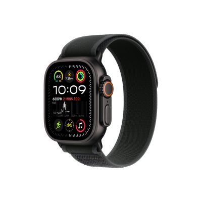 Apple Watch Ultra 2 GPS + Cellular – 49 mm-es fekete titántok, fekete terep pánt - S/M