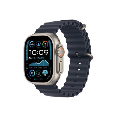 Apple Watch Ultra 2 GPS + Cellular – 49 mm-es natúr titántok, tengerészkék óceán szíj