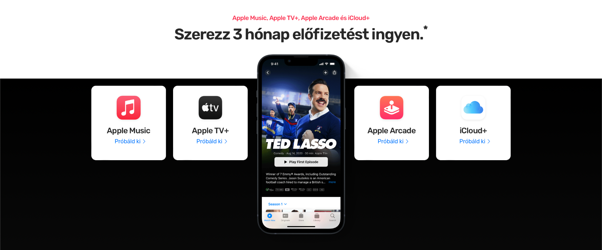 Apple Music, TV+, Arcade &eacute;s iCloud+ ingyen