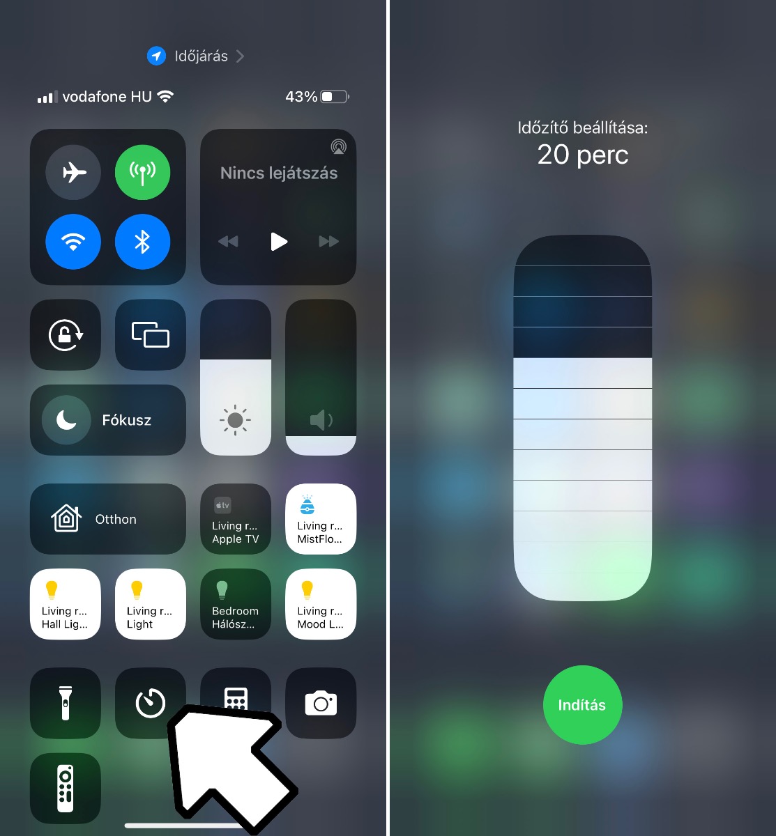 iPhone tr&uuml;kk&ouml;k: időz&iacute;tő gyors be&aacute;ll&iacute;t&aacute;sa