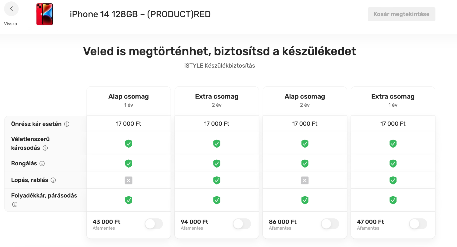 iSTYLE k&eacute;sz&uuml;l&eacute;kbiztos&iacute;t&aacute;s