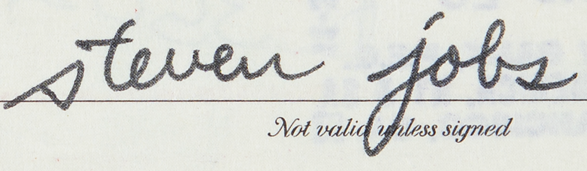 Steve Jobs al&aacute;&iacute;r&aacute;sa egy 1976-os RadioShack csekken