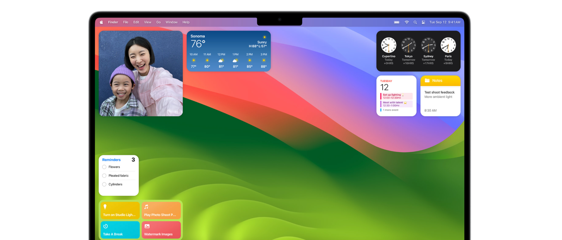 macOS Sonoma widgetek