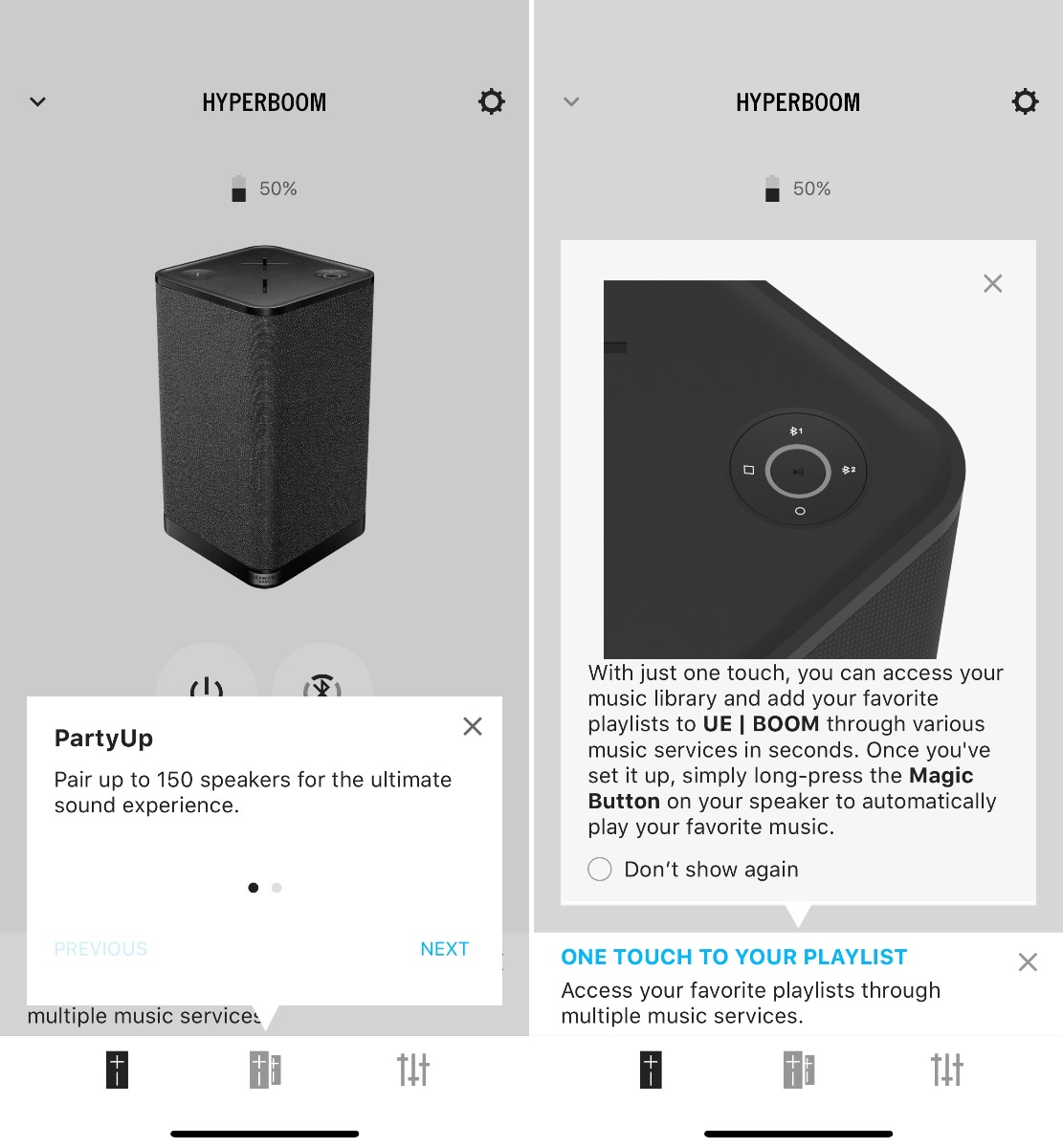 Ultimate Ears iPhone alkalmazás Ultimate Ears iPhone alkalmazás