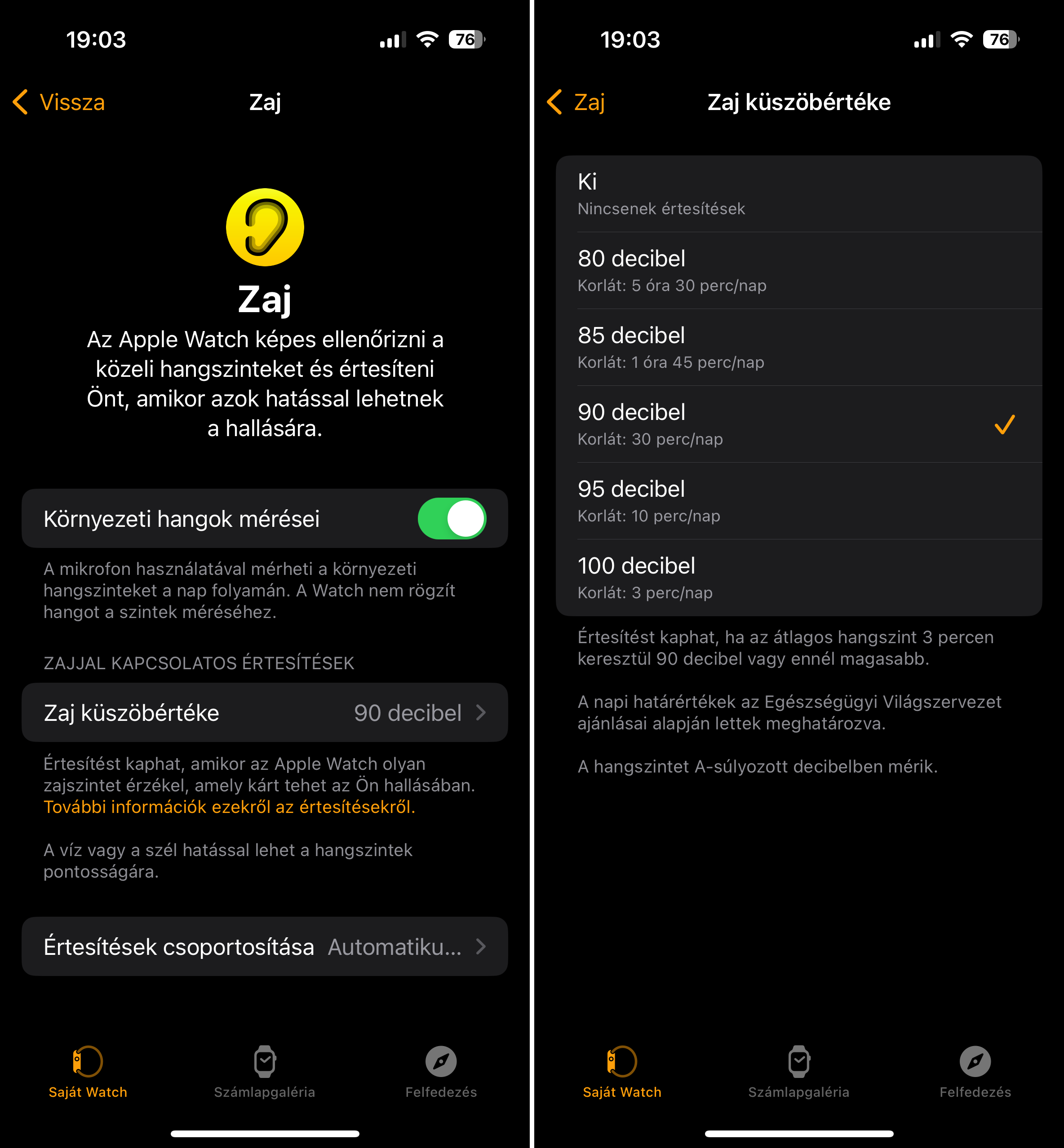 Hangerő megtekintése Apple Watch-on Hangerő megtekintése Apple Watch-on
