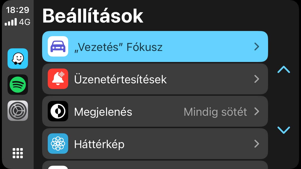 Vezet&eacute;s F&oacute;kusz m&oacute;d iPhone-on