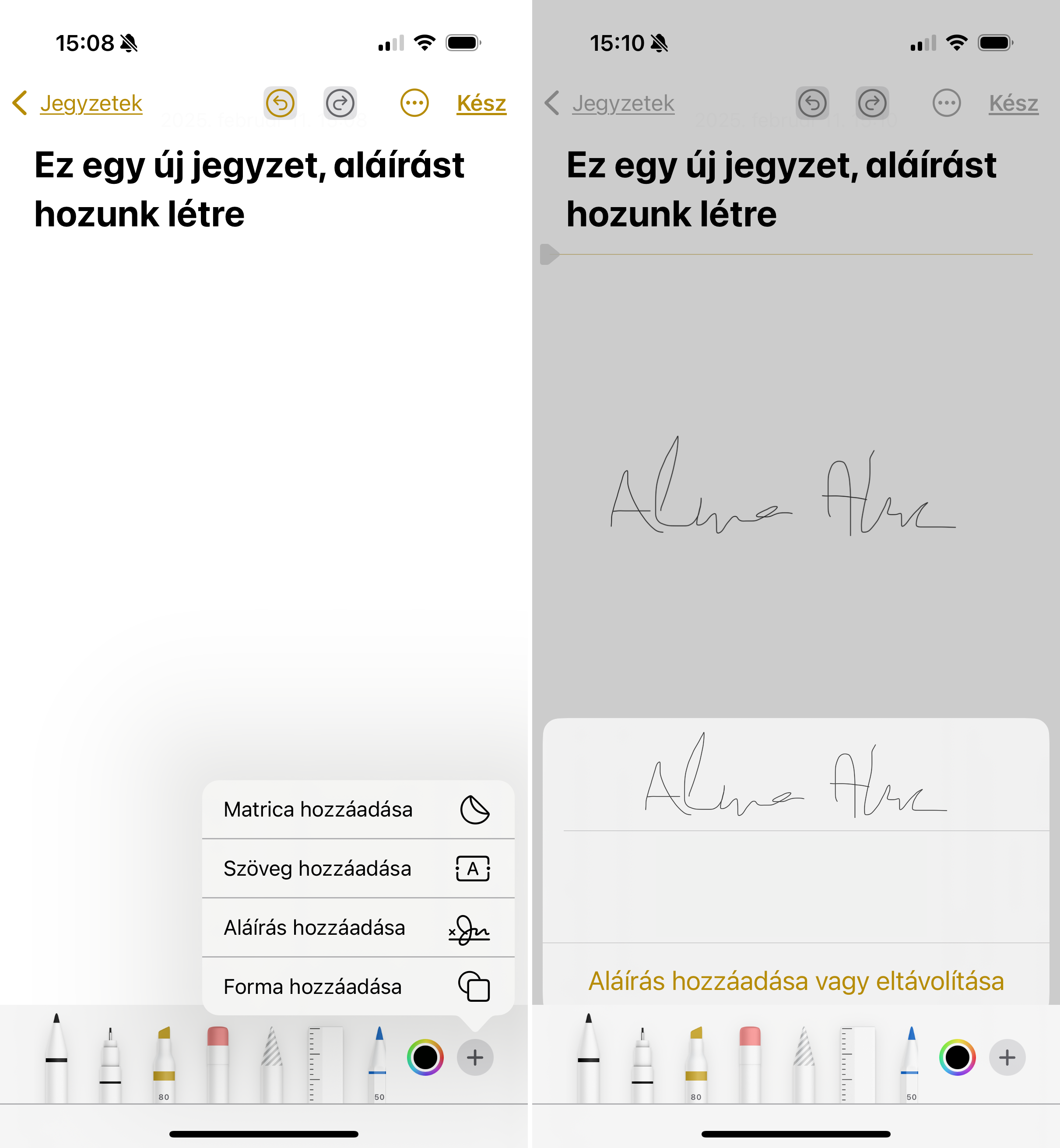 Aláírás mentése iPhone-on Aláírás mentése iPhone-on