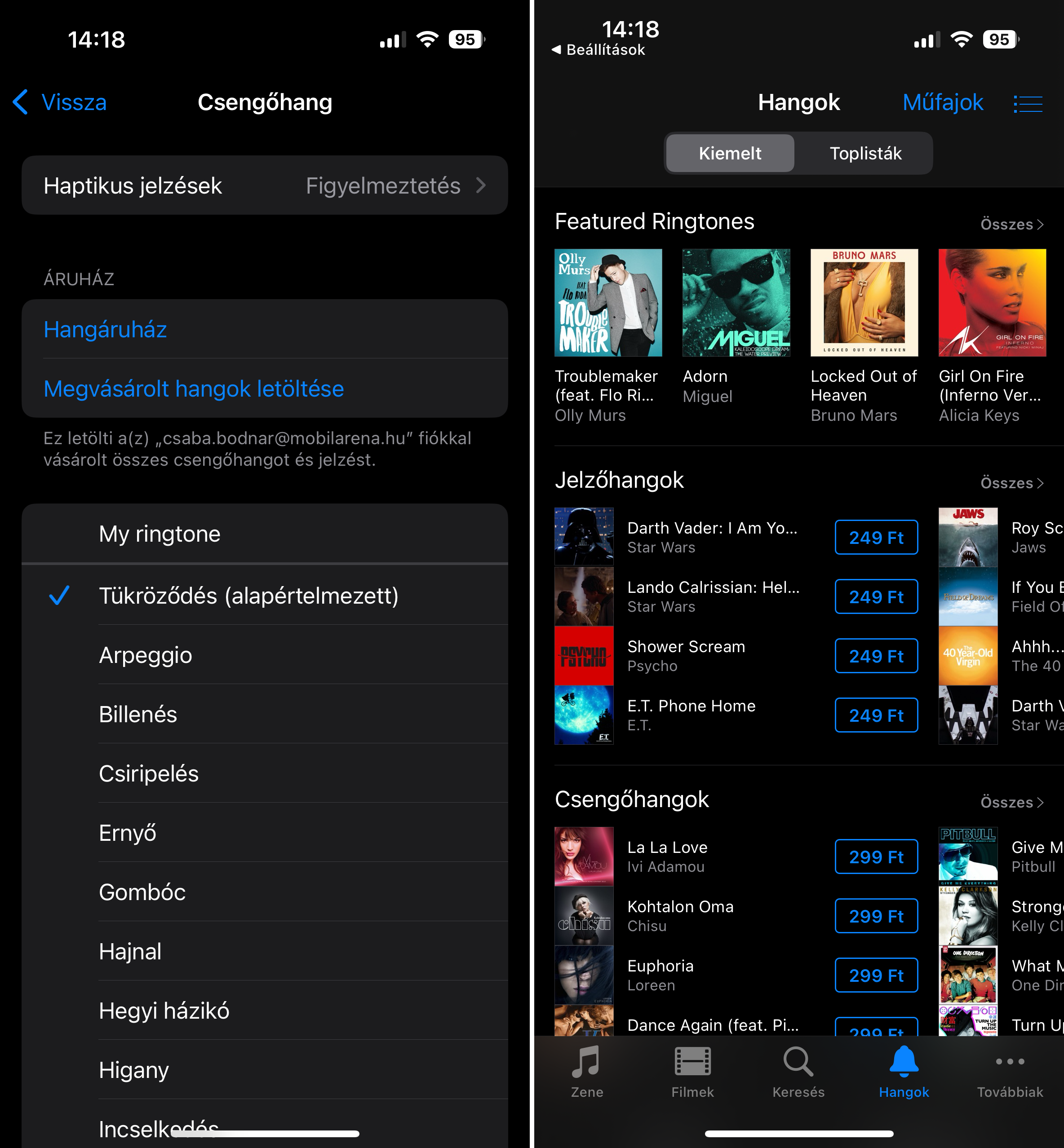 Csengőhang vásárlása iPhone-on Csengőhang vásárlása iPhone-on