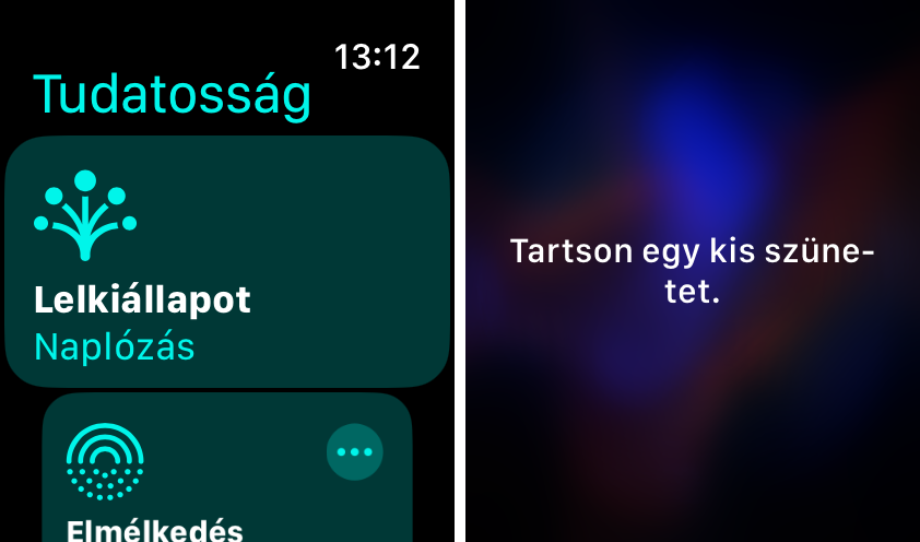 Tudatosság alkalmazás az Apple Watchon Tudatosság alkalmazás az Apple Watchon