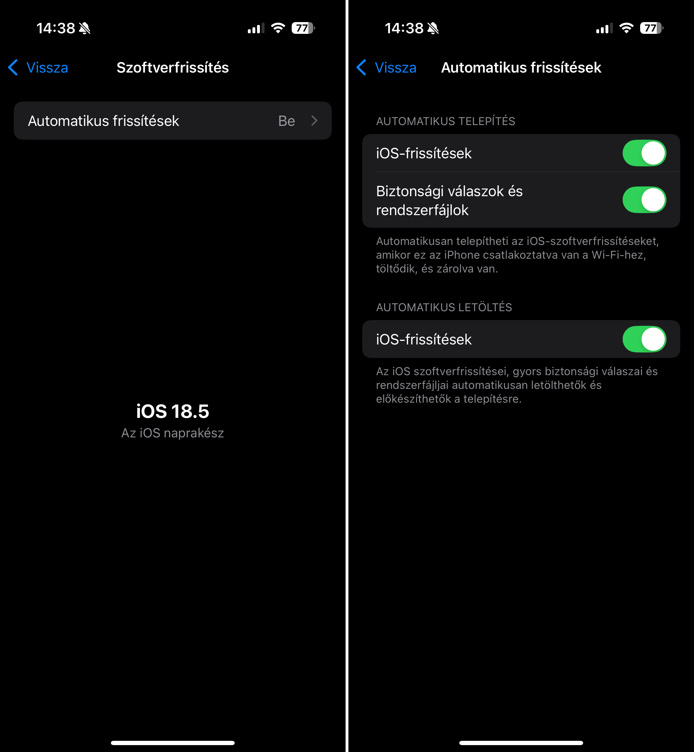 Biztonsági frissítések iPhone-on Biztonsági frissítések iPhone-on