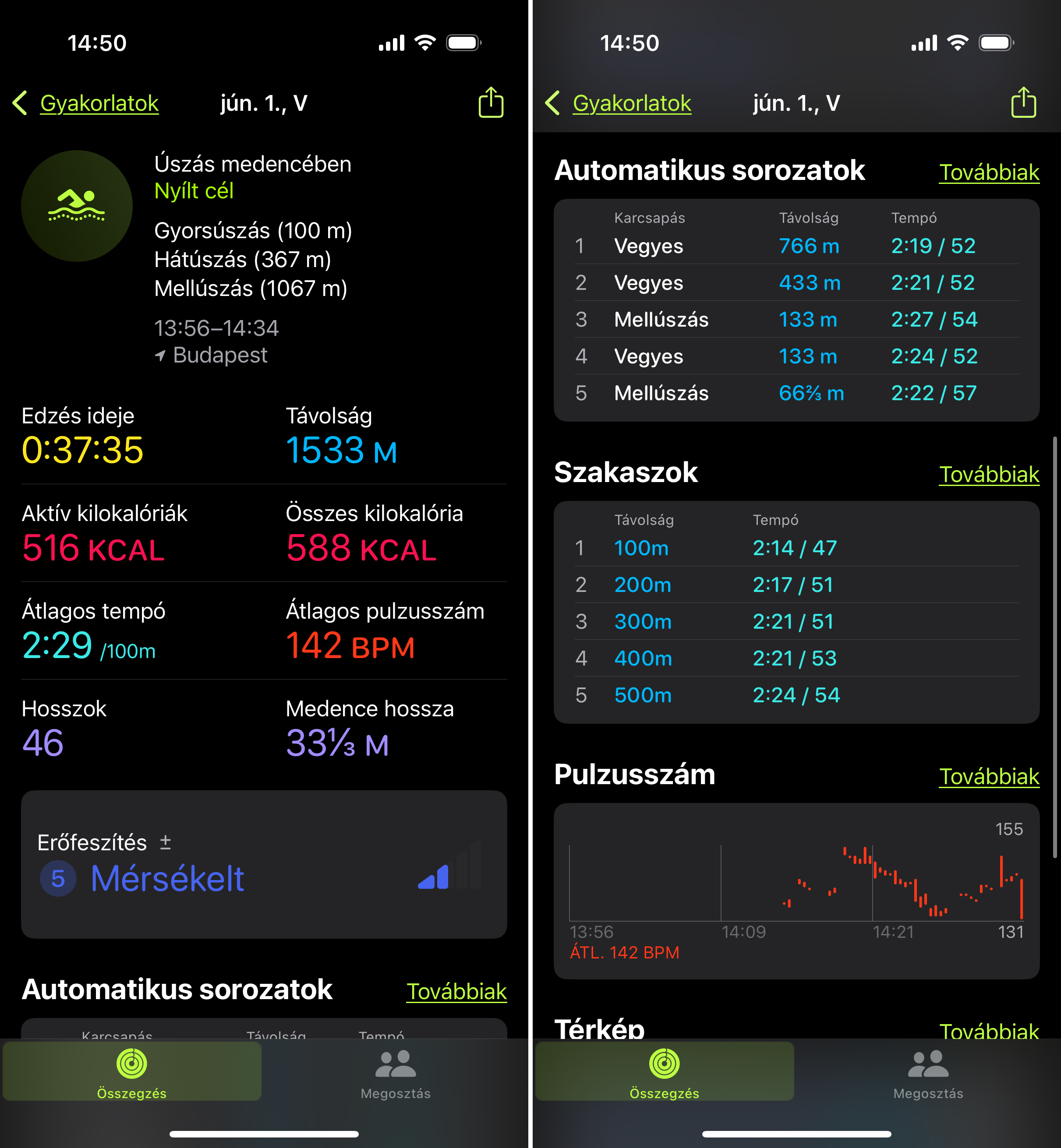 Úszás elemzése Apple Watch-csal Úszás elemzése Apple Watch-csal