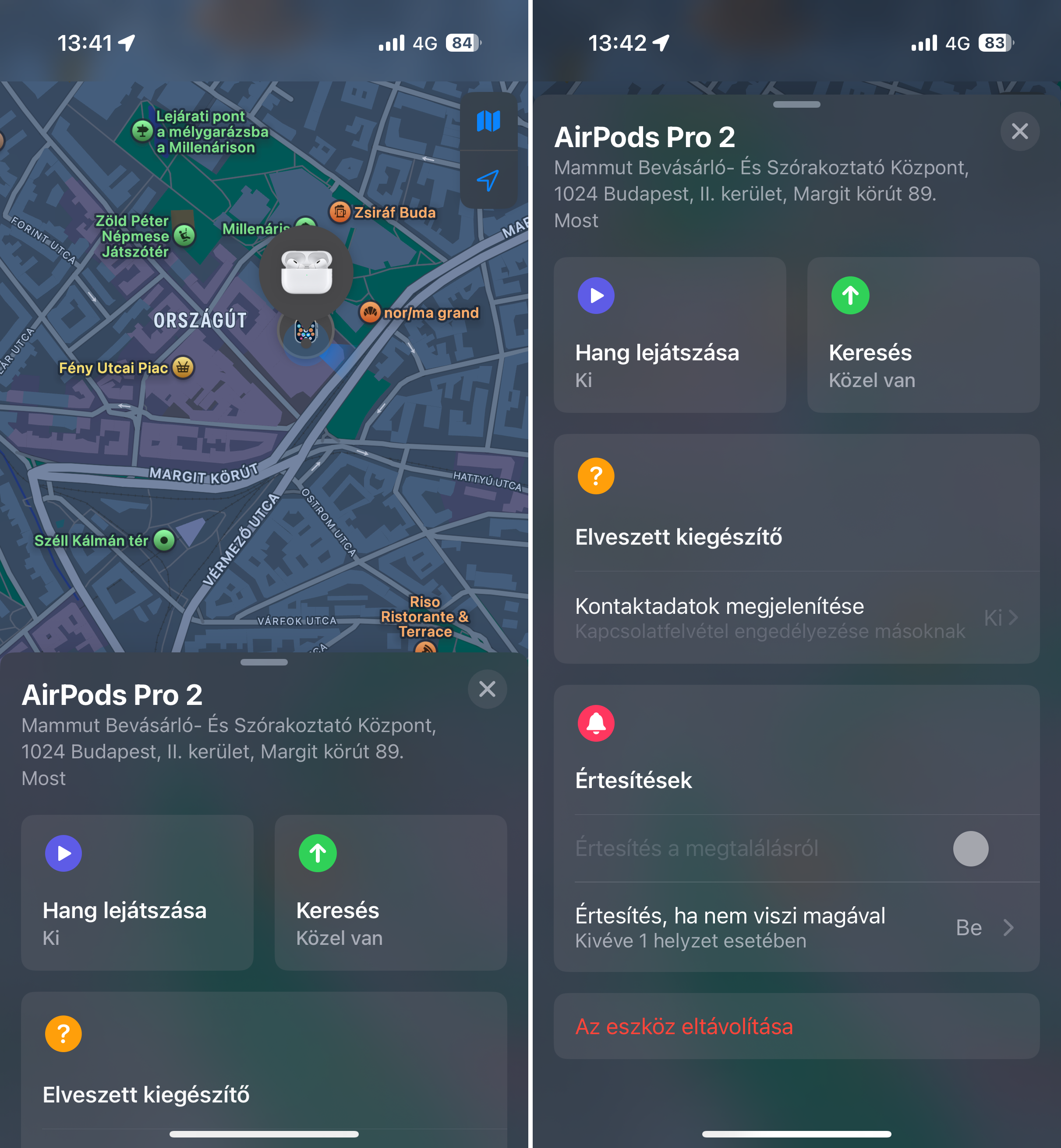 Elveszett AirPods megtal&aacute;l&aacute;sa