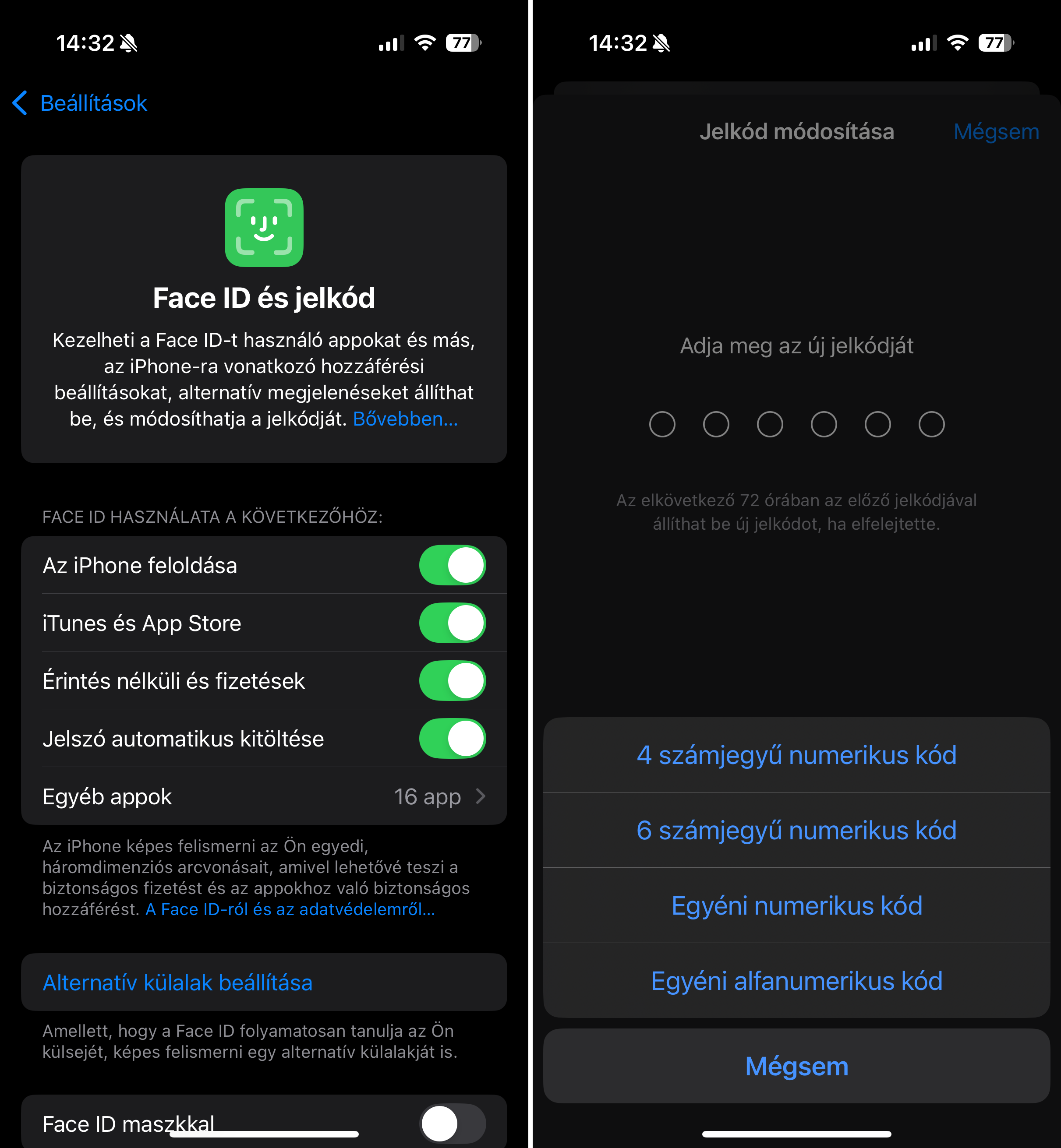 Erős jelkód beállítása iPhone-on Erős jelkód beállítása iPhone-on