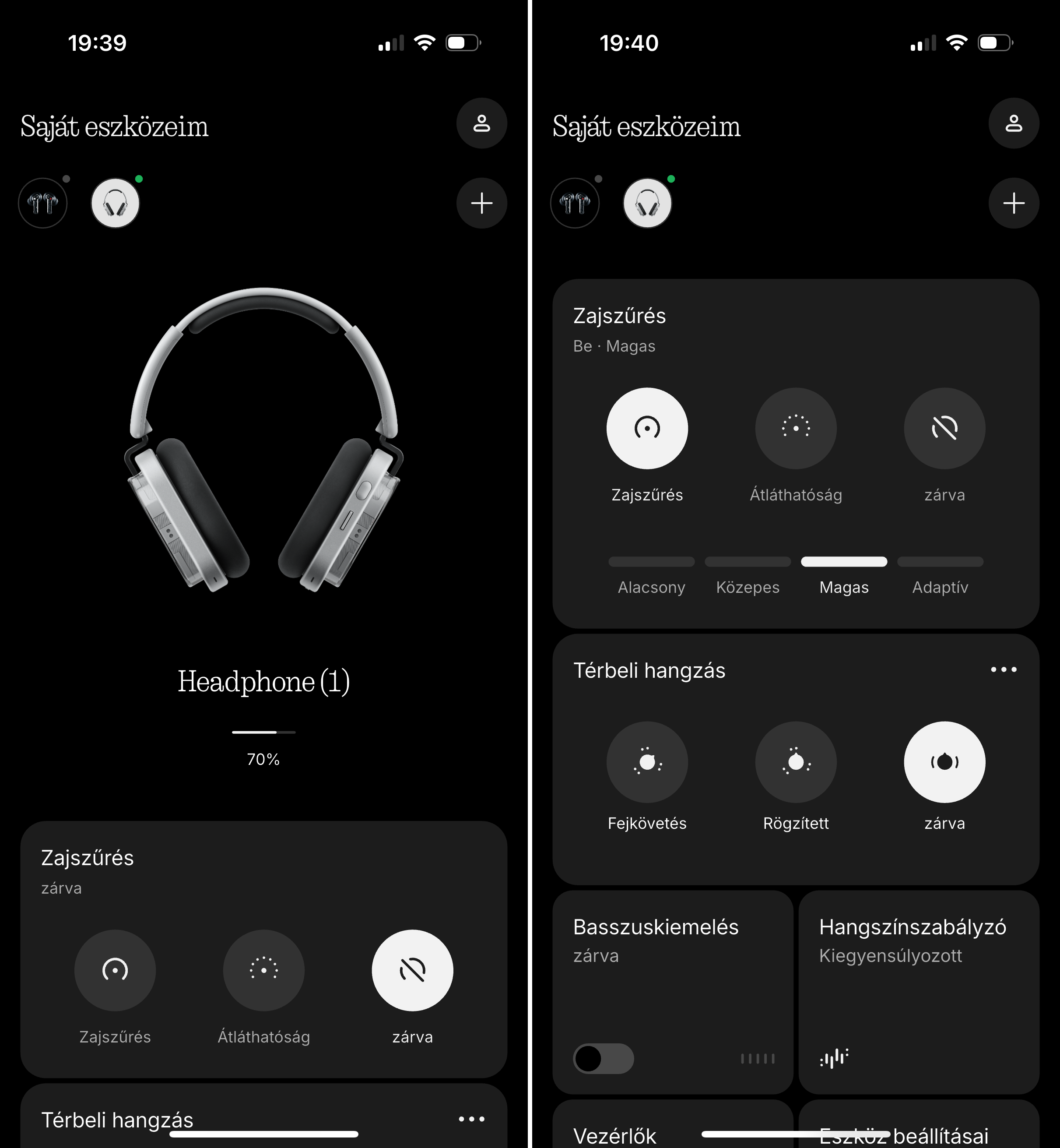 A Nothing Headphone (1) fejhallgat&oacute; szem&eacute;lyre szab&aacute;sa