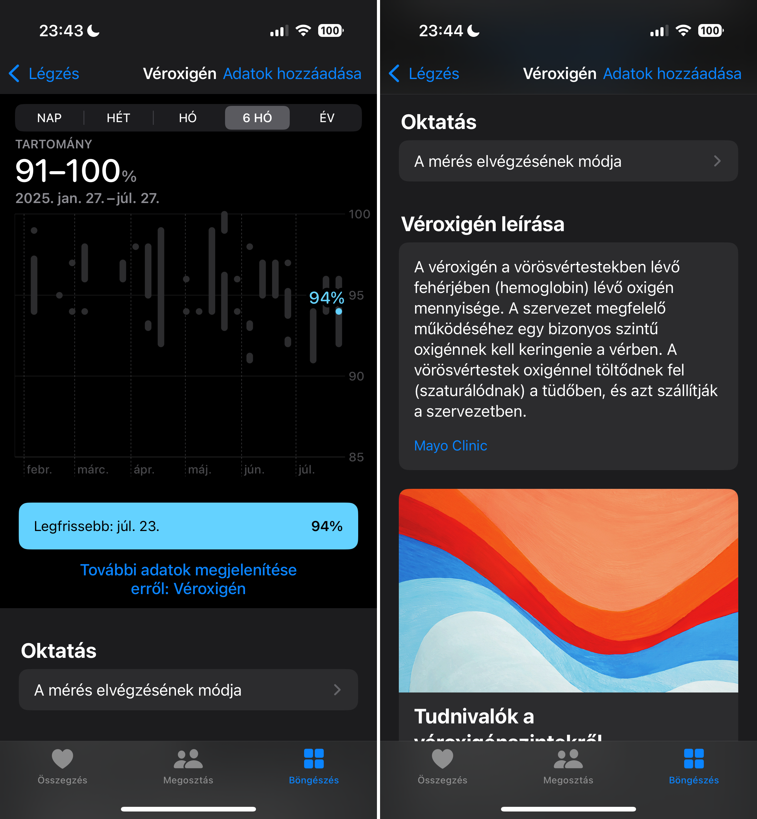 V&eacute;roxig&eacute;n szint m&eacute;r&eacute;se Apple Watch seg&iacute;ts&eacute;g&eacute;vel